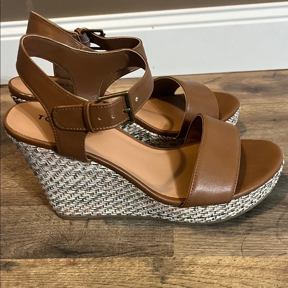 Torrid Brown / multicolor Wedge Sandals sz 9.5 - Picture 2 of 4